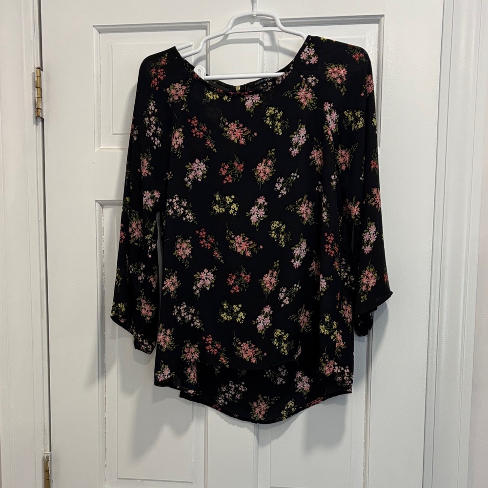 Papermoon Black Floral Blouse